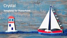  Presentation with sailboat - Colorful presentation design enhanced with  backdrop and a  colored foreground