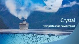  Presentation with cruise ship - Slides consisting of maritime transport - cruise ship cruise liners background and a ocean colored foreground