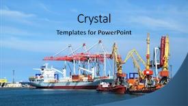  Presentation with maritime transport - Presentation consisting of maritime transport - port warehouse with containers background and a light blue colored foreground
