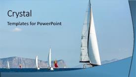  Presentation with luxury yacht - Beautiful presentation featuring maritime transport - sailing boats participate in sail backdrop and a light blue colored foreground