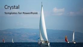  Presentation with maritime transport - Amazing slides having maritime transport - sailing boats participate in sail backdrop and a light blue colored foreground