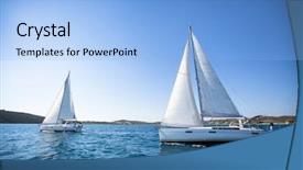  Presentation with maritime transport - Beautiful PPT layouts featuring maritime transport - sailing racing yacht backdrop and a light blue colored foreground