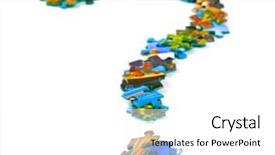  Presentation with puzzle - PPT layouts having mark sign made of puzzle background and a white colored foreground