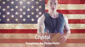  Presentation with sport coach - Presentation theme consisting of mark tank - sport coach shaking his hand background and a coral colored foreground