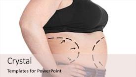  Presentation with body fat - Presentation having marked fat problem area background and a lemonade colored foreground