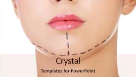  Presentation with cosmetic surgery - Beautiful slide deck featuring marked out for cosmetic surgery backdrop and a coral colored foreground