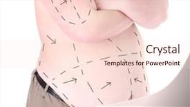  Presentation with cosmetic surgery - Theme with marked with lines for abdominal background and a lemonade colored foreground