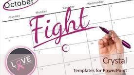  Presentation with poster - Amazing PPT layouts having marker against breast cancer backdrop and a lemonade colored foreground