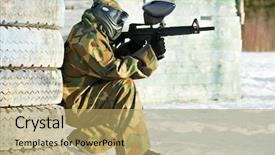  Presentation with new client interview wearing mask - Amazing slides having marker gun at winter backdrop and a yellow colored foreground