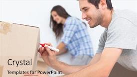  Presentation with moving writing - Beautiful slides featuring marker on a moving box backdrop and a  colored foreground