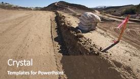  Presentation with marker - Cool new presentation theme with marker sticks at a cunstruction backdrop and a  colored foreground