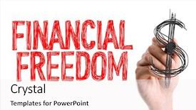  Presentation with marker - Slide set enhanced with marker writing financial freedom background and a white colored foreground