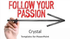  Presentation with passion - Cool new PPT theme with marker writing follow your passion backdrop and a  colored foreground