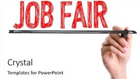  Presentation with fair - Slide set with marker writing job fair background and a white colored foreground