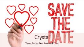  Presentation with save - Slide deck having marker writing save the date background and a lemonade colored foreground