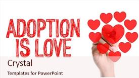  Presentation with adoption - Slide set enhanced with marker writing the word adoption background and a lemonade colored foreground