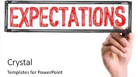  Presentation with marker - Slide set consisting of marker writing the word expectation background and a white colored foreground
