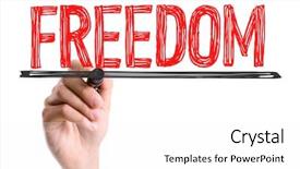  Presentation with freedom - Beautiful slide set featuring marker writing the word free backdrop and a white colored foreground