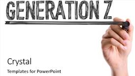  Presentation with marker - Slide set consisting of marker writing the word generation background and a white colored foreground