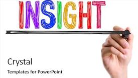  Presentation with marker - Audience pleasing slide set consisting of brain marketing - hand with marker writing backdrop and a white colored foreground