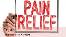  Presentation with pain relief - Slide deck consisting of chronic health conditions - hand with marker writing background and a lemonade colored foreground