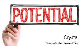  Presentation with potential - Colorful PPT layouts enhanced with marker writing the word potential backdrop and a white colored foreground