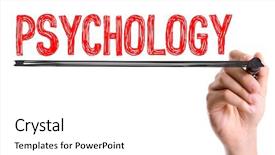  Presentation with marker - Audience pleasing PPT theme consisting of marker writing the word psychology backdrop and a white colored foreground
