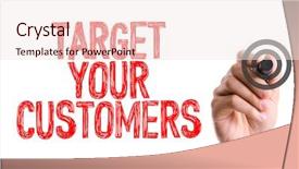  Presentation with target - Slides having marker writing the word target background and a sky blue colored foreground