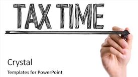  Presentation with marker - Slide set consisting of marker writing the word tax background and a white colored foreground