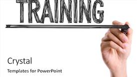  Presentation with training - Slide deck with marker writing the word training background and a white colored foreground