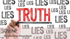  Presentation with marker - Colorful slide deck enhanced with marker writing the word truth backdrop and a soft green colored foreground