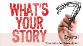  Presentation with marker - Beautiful PPT layouts featuring marker writing whats your story backdrop and a coral colored foreground