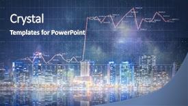  Presentation with market - Beautiful slide deck featuring market analysis - modern business city background mixed backdrop and a ocean colored foreground