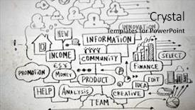  Presentation with idea light ball - Amazing PPT theme having bar pie chart success - business ideas sketch drawn backdrop and a light gray colored foreground