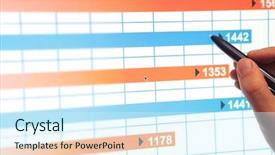  Presentation with market - Amazing presentation having market analyze backdrop and a cool aqua colored foreground