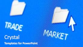  Presentation with glow - Slides featuring market and trade folders background and a cobalt blue colored foreground