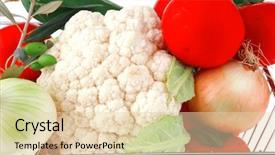  Presentation with film black and white - Beautiful slide deck featuring market basket filled with vegetables backdrop and a  colored foreground