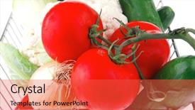  Presentation with film black and white - PPT theme featuring market basket filled with vegetables background and a  colored foreground