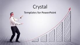  Presentation with develop - Presentation theme having market concept with drawn exponential background and a sky blue colored foreground