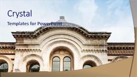  Presentation with history bulgaria - Presentation design with market hall in sofia bulgaria background and a sky blue colored foreground