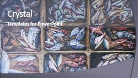  Presentation with fish port - Beautiful PPT theme featuring market in a mediterranean port backdrop and a gray colored foreground