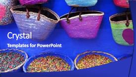  Presentation with morocco culture - Theme enhanced with market in chefchaouen morocco background and a cobalt blue colored foreground