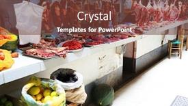  Presentation with america - PPT theme with market-in-huaraz-peru-south background and a tawny brown colored foreground