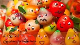  Presentation with market - Colorful presentation theme enhanced with market in strasbourg alsace france backdrop and a red colored foreground