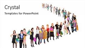  Presentation with crowd marketing chess - Amazing theme having market needs - crowd of shoppers spending is backdrop and a white colored foreground