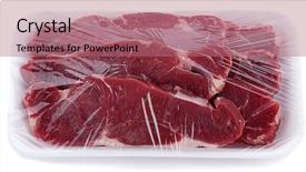  Presentation with raw meat - Slides with market packaged raw meat isolated background and a coral colored foreground