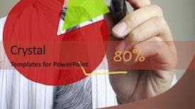  Presentation with grab hand - Audience pleasing PPT theme consisting of market price - male hand drawing a graph backdrop and a red colored foreground