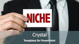  Presentation with business card - Audience pleasing theme consisting of market research focus group - business man holding a card backdrop and a ocean colored foreground