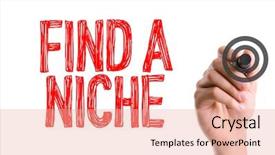  Presentation with research writing - PPT layouts with market research focus group - hand with marker writing background and a coral colored foreground