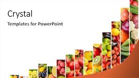  Presentation with growth - Colorful PPT layouts enhanced with grapes border - fruits and vegetables growth concept backdrop and a white colored foreground
